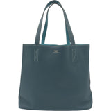 エルメス HERMES ドゥブルセンス45 ▢Q刻 コルヴェール/ターコイズ トリヨン メンズ トートバッグ