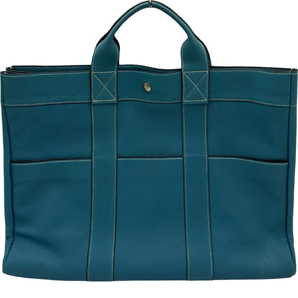 エルメス HERMES フールトゥMM □G刻 ブルージーン シルバー金具 トゴ