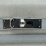 エルメス HERMES ケリー28 外縫い K刻印 ブルーグラシエ シルバー金具 トワル レディース ハンドバッグ