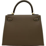 エルメス HERMES ケリー28 外縫い B刻 エトゥープ ゴールド金具 エプソン レディース ショルダーバッグ