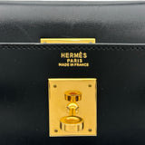エルメス HERMES ケリー32 外縫い 〇Z刻 ブラック ゴールド金具 ボックスカーフ レディース ショルダーバッグ