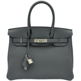 エルメス HERMES バーキン30 K刻 グリミスティ シルバー金具 トゴ レディース ハンドバッグ
