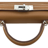 エルメス HERMES ミニケリー2 K刻 ゴールド シルバー金具 エプソン レディース ハンドバッグ