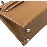 エルメス HERMES ミニケリー2 K刻 ゴールド シルバー金具 エプソン レディース ハンドバッグ