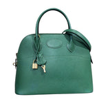 エルメス HERMES ボリード31 〇Z刻 グリーン×ゴールド金具 クシュベル/バンブー ハンドバッグ