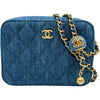 シャネル CHANEL マトラッセ パールクラッシュ カメラバッグ AP2463 31番台 ブルー デニム レディース ショルダーバッグ
