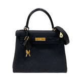 エルメス HERMES ケリー25 タッチ 内縫い Z刻 ブラック ゴールド金具 トリヨンクレマンス/リザード レディース ハンドバッグ ショルダーバッグ