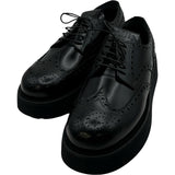 ミュウミュウ miu miu ウィングチップローファー 5E177E ブラック レザー レディース ローファー