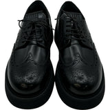 ミュウミュウ miu miu ウィングチップローファー 5E177E ブラック レザー レディース ローファー