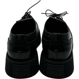 ミュウミュウ miu miu ウィングチップローファー 5E177E ブラック レザー レディース ローファー