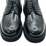 ミュウミュウ miu miu ウィングチップローファー 5E177E ブラック レザー レディース ローファー