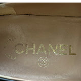 シャネル CHANEL ロゴプレートパテントローファー G37430 カーキ パテント レディース ローファー