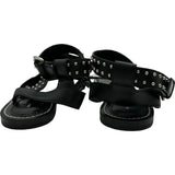 ルイ・ヴィトン LOUIS VUITTON モノグラムスタッズフラットサンダル ブラック レザー レディース サンダル