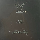 ルイ・ヴィトン LOUIS VUITTON モノグラムスタッズフラットサンダル ブラック レザー レディース サンダル