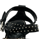 ルイ・ヴィトン LOUIS VUITTON モノグラムスタッズフラットサンダル ブラック レザー レディース サンダル