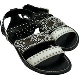 ルイ・ヴィトン LOUIS VUITTON モノグラムスタッズフラットサンダル ブラック レザー レディース サンダル