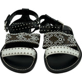 ルイ・ヴィトン LOUIS VUITTON モノグラムスタッズフラットサンダル ブラック レザー レディース サンダル