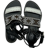 ルイ・ヴィトン LOUIS VUITTON モノグラムスタッズフラットサンダル ブラック レザー レディース サンダル