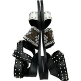 ルイ・ヴィトン LOUIS VUITTON モノグラムスタッズフラットサンダル ブラック レザー レディース サンダル