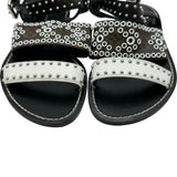 ルイ・ヴィトン LOUIS VUITTON モノグラムスタッズフラットサンダル ブラック レザー レディース サンダル