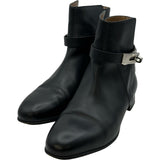 エルメス HERMES ネオ ケリー金具ショートブーツ ブラック レザー レディース ブーツ