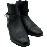 エルメス HERMES ネオ ケリー金具ショートブーツ ブラック レザー レディース ブーツ