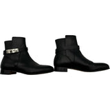 エルメス HERMES ネオ ケリー金具ショートブーツ ブラック レザー レディース ブーツ