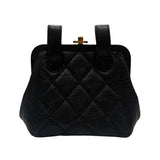 シャネル CHANEL マトラッセガマ口ウエストバッグ ブラック ゴールド金具 キャビア レディース ポーチ