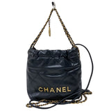 シャネル CHANEL CHANEL22 ミニバッグ AS3980 ブラック ゴールド金具 シャイニーカーフ レディース ショルダーバッグ