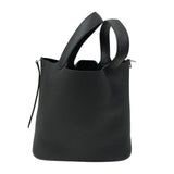 エルメス HERMES ピコタンロックMM Ｗ刻 ブラック シルバー金具 トリヨン レディース ハンドバッグ