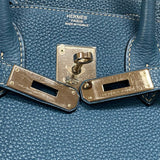 エルメス HERMES バーキン30 □N刻 ブルージーン シルバー金具 トゴ レディース ハンドバッグ