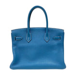 エルメス HERMES バーキン30 □N刻 ブルージーン シルバー金具 トゴ レディース ハンドバッグ