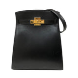 エルメス HERMES ケリースポーツMM 〇W刻 ブラック ゴールド金具 ボックスカーフ レディース ショルダーバッグ