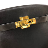 エルメス HERMES ケリースポーツMM 〇W刻 ブラック ゴールド金具 ボックスカーフ レディース ショルダーバッグ