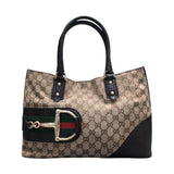 グッチ GUCCI GGキャンバス　ホースビット　トートバッグ 137385 ブラウン GGキャンバス レディース トートバッグ