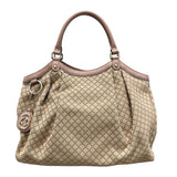 グッチ GUCCI ディアマンテ スーキートートバッグ 211943 ピンクベージュ キャンバス レザー レディース ハンドバッグ
