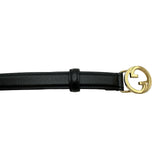 グッチ GUCCI ブロンディスリムベルト80cm 723073 ブラック レザー レディース ベルト