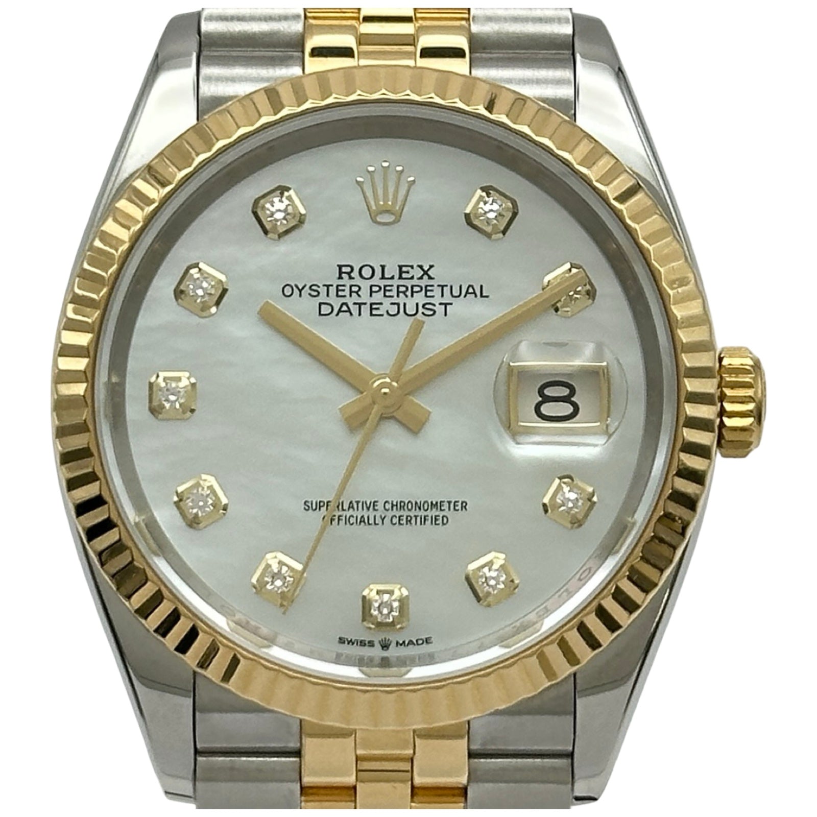 ロレックス ROLEX デイトジャスト36 126233G ホワイトシェル ゴールド/ステンレススチール 自動巻き メンズ 腕時計 ロレックス ROLEX デイトジャスト36 126233G ホワイトシェル ゴールド