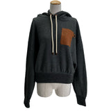 ロエベ LOEWE アナグラムレザーロゴプルオーバーパーカー S359Y25X14 グレー コットン レディース パーカー