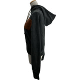 ロエベ LOEWE アナグラムレザーロゴプルオーバーパーカー S359Y25X14 グレー コットン レディース パーカー