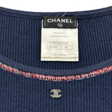 シャネル CHANEL ココマークノースリーブワンピース P43032 ネイビー コットン レディース ワンピース