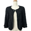 シャネル CHANEL ノーカラーラメツイードジャケット P31656 ブラック ポリエステル レディース ノーカラージャケット