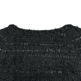 シャネル CHANEL ノーカラーラメツイードジャケット P31656 ブラック ポリエステル レディース ノーカラージャケット