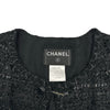 シャネル CHANEL ノーカラーラメツイードジャケット P31656 ブラック ポリエステル レディース ノーカラージャケット