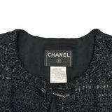 シャネル CHANEL ノーカラーラメツイードジャケット P31656 ブラック ポリエステル レディース ノーカラージャケット