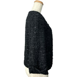 シャネル CHANEL ノーカラーラメツイードジャケット P31656 ブラック ポリエステル レディース ノーカラージャケット