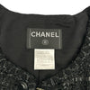 シャネル CHANEL ノーカラーラメツイードジャケット P31656 ブラック ポリエステル レディース ノーカラージャケット