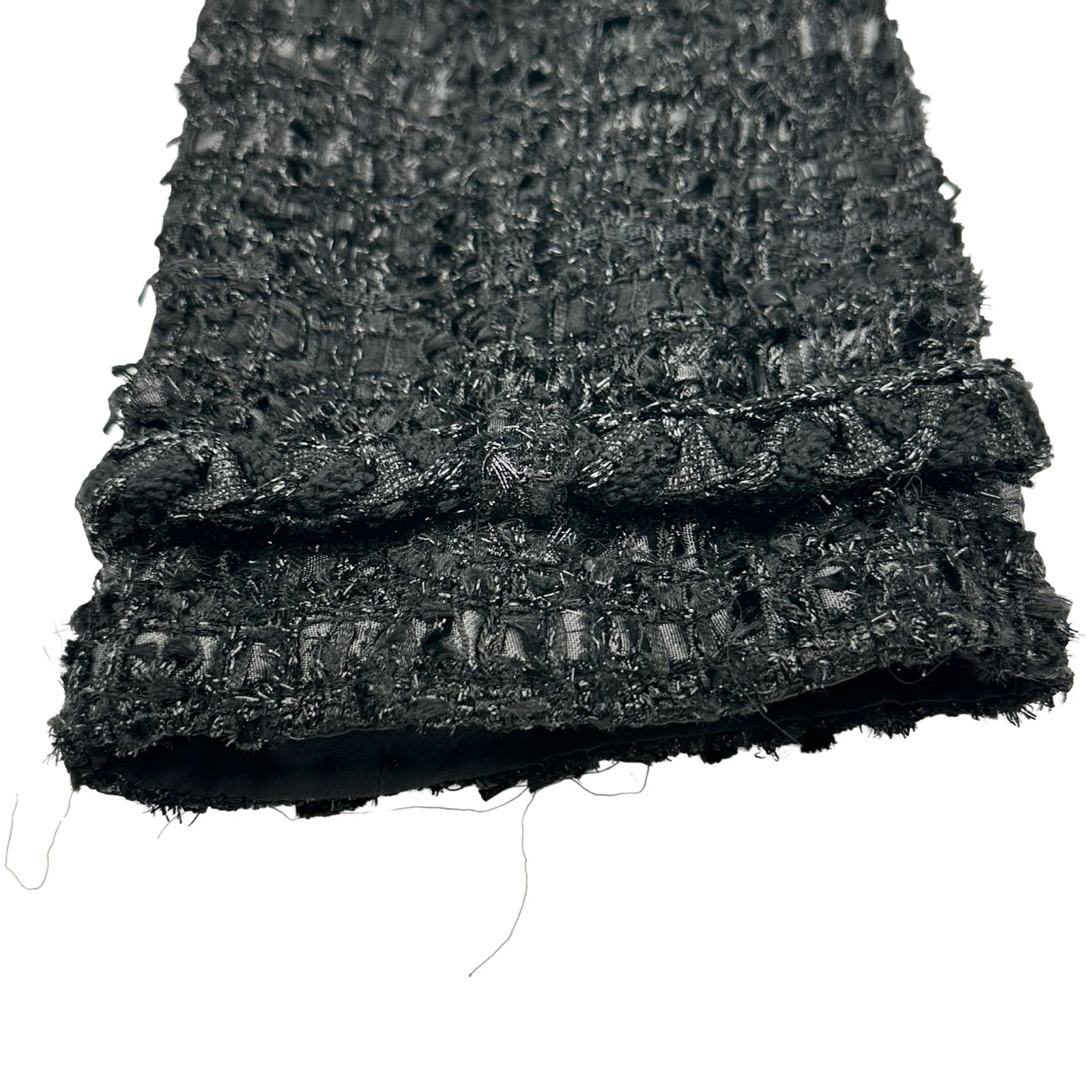 シャネル CHANEL ノーカラーラメツイードジャケット P31656 ブラック