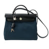 エルメス HERMES エールバッグジップPM K刻 ブルーオセアン/ブラック シルバー金具 トワル/ハンター レディース ハンドバッグ