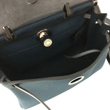 エルメス HERMES エールバッグジップPM K刻 ブルーオセアン/ブラック シルバー金具 トワル/ハンター レディース ハンドバッグ